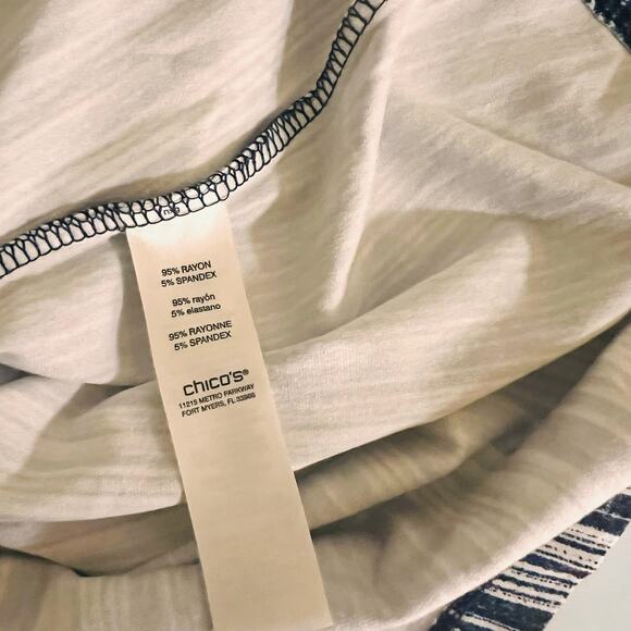 Chico’s Jazz Array Striped Harmony Sleeveless Dress Size S Small NWT Blue Multi - Picture 4 of 7